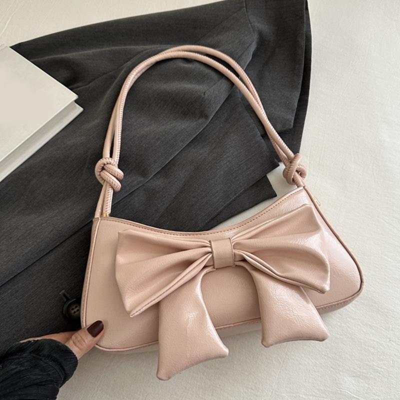 Bowknot Purses for Women Small Crossbody Bags Pu Leather Shoulder Bags Hoboes Handbag with Adjustable Strap