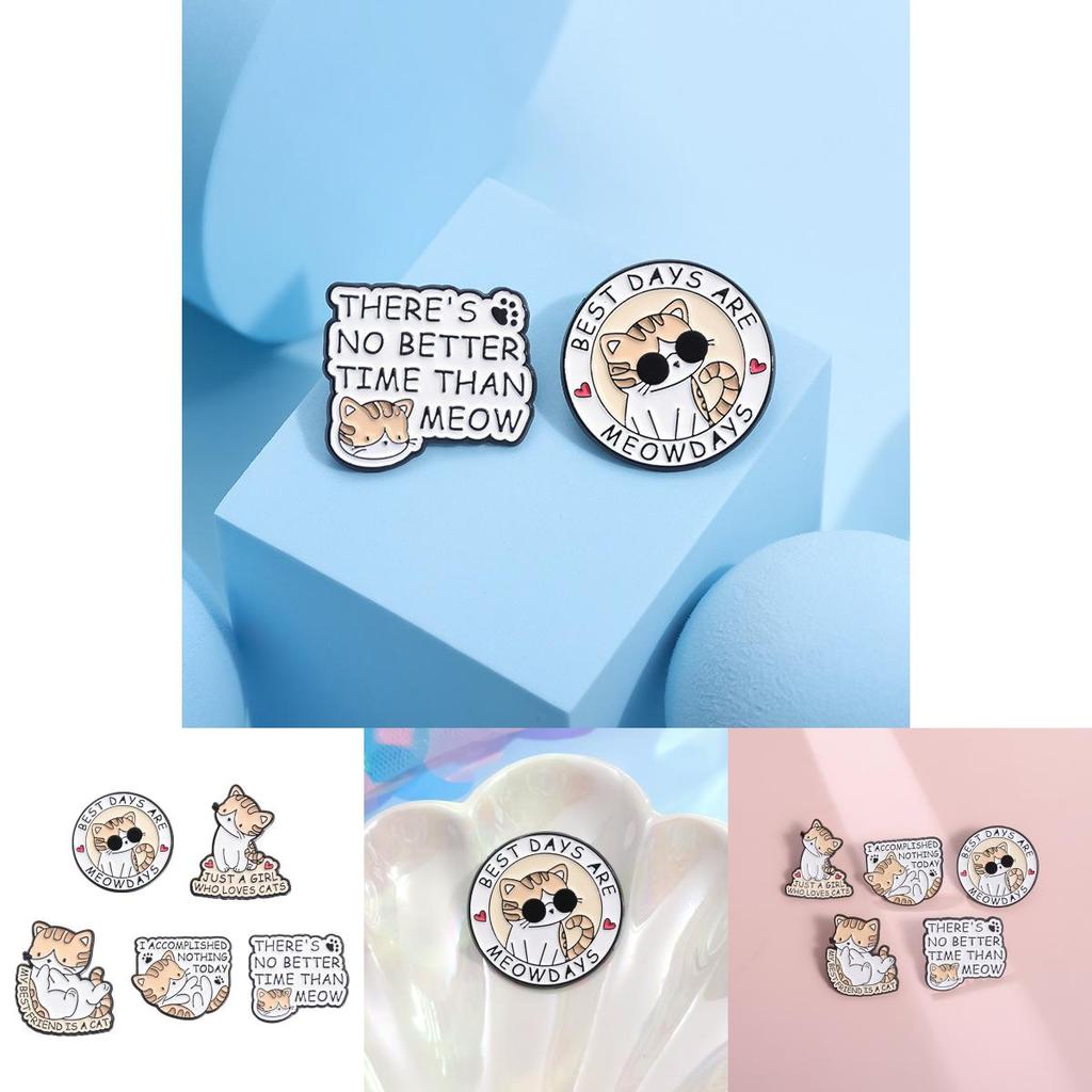 Adorable Cartoon Cat Themed Metal Brooches For Fun Fashionable Accessories For Everyone