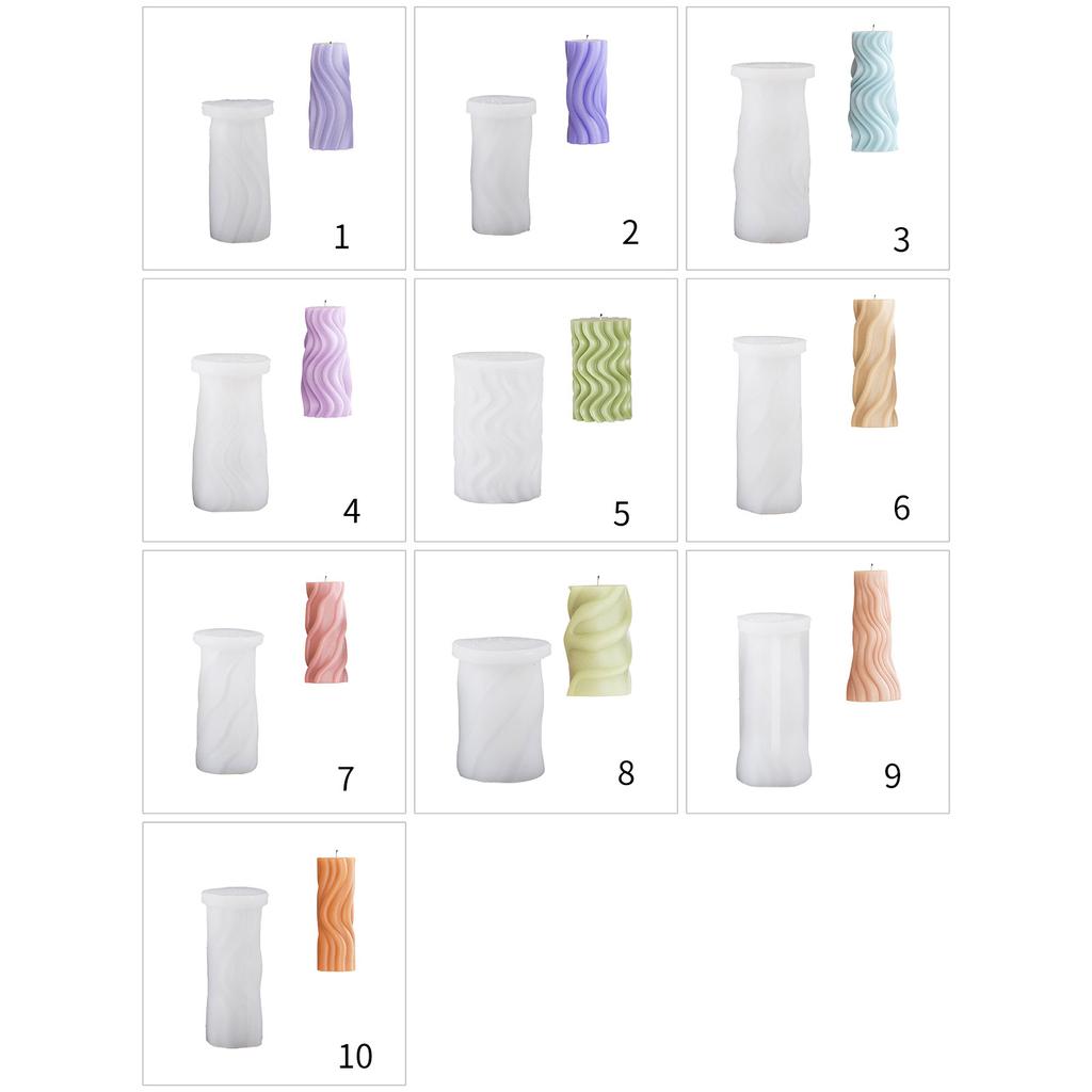 Flexible Silicone Mold Cylinder Shaped Wax Candle Molds Scented Aromatherapy Making Mould Handmade Ornament Mould