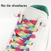 New 1Pair Colourful No Tie Shoelaces Rainbow Elastic Laces Sneakers Adults Kids 8MM Wide Flats Rubber Shoelace Shoes Accesories