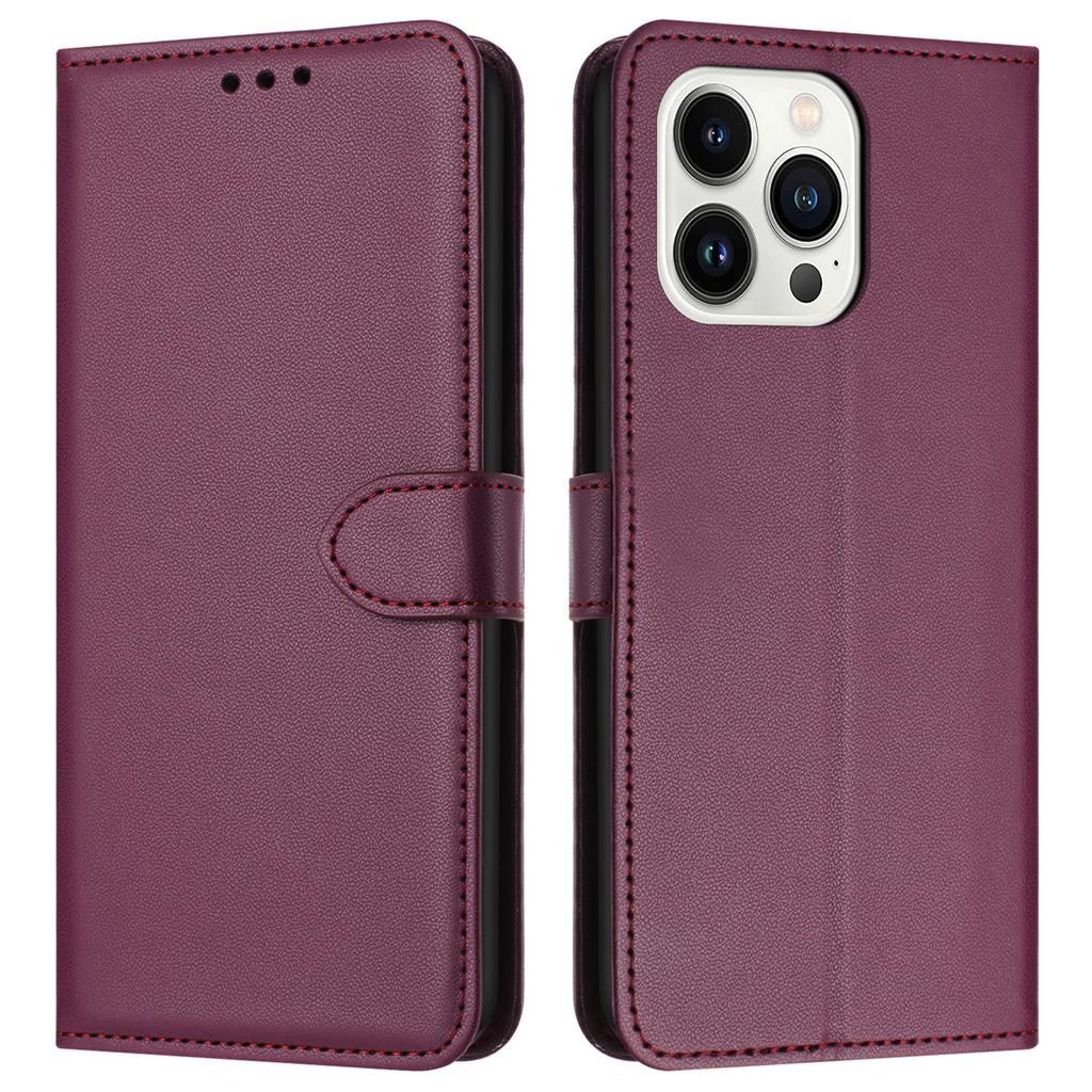 For iPhone 16 Pro Wallet Phone Case Leather Stand Cover with Strap