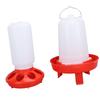 Chick Feeder Large Capacity Plastic Automatic Easy to Clean Chick Waterer for Farm Red