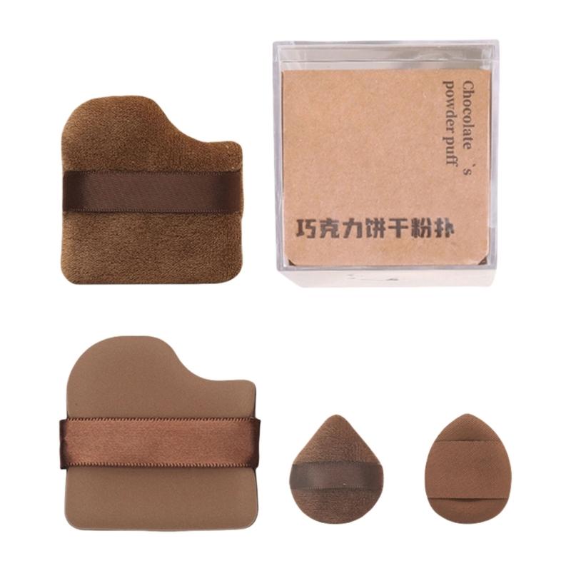 4/6 Pieces Small Thumb Cosmetic Puff Chocolate Biscuit Powder Puff Wet Dry Finger Powder Puff  Makeup Tool