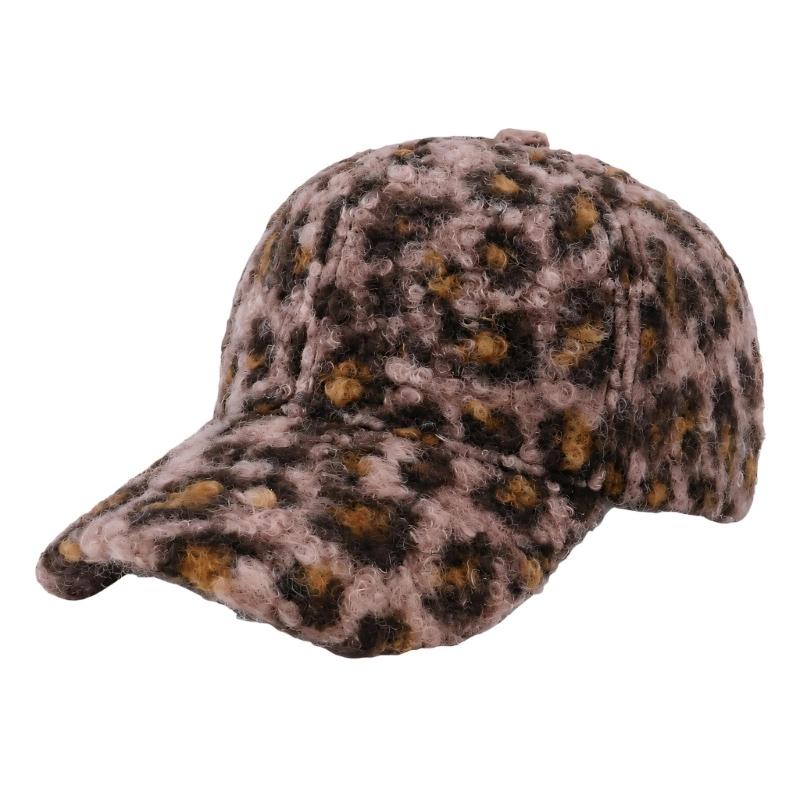 Polyester Animal Print Baseball Cap with Thick Soft Lining, Firm Bill and Rear Adjustment for Adult Unisex Cold Weather Wear