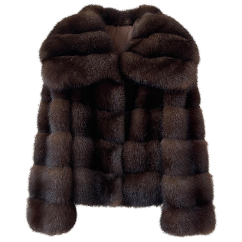 Women's Eco-Friendly Faux Fur Mink Coat, Autumn/Winter 2026 Fashion, New Style with Large Lapel.