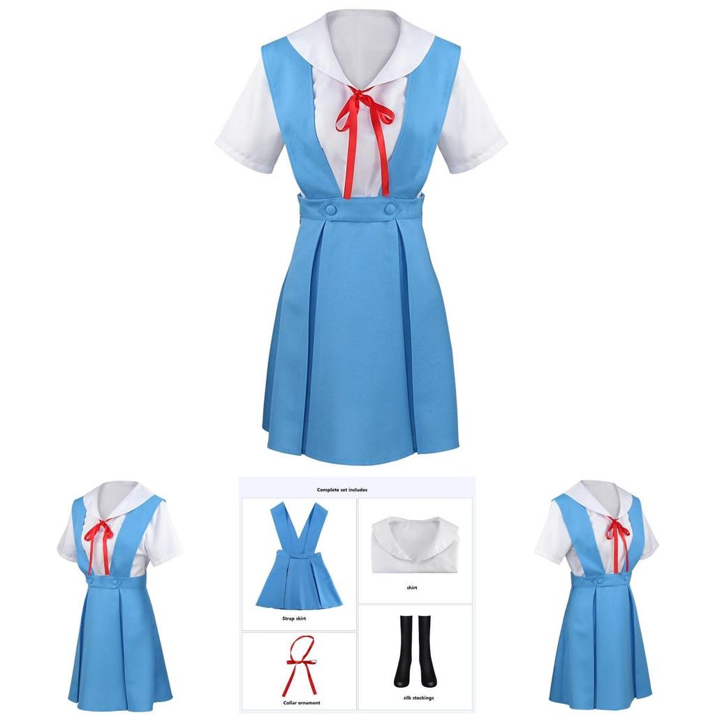 Gk-o Anime Ayanami Rei Asuka Langley Sohryu Schuluniform Cosplay Kostüm Polyester Material Authentisches Aussehen der Figur