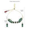 Green Beads Ethnic Choker Necklace Earring & Ring Set For Women