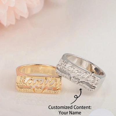 Personalisierter Edelstahl-Namensring - Ideales Geschenk für Valentinstag, Halloween & Weihnachten