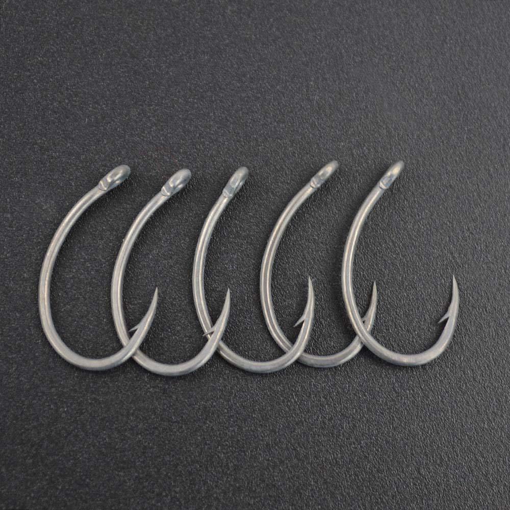 Large Bait Hooks with European Carp Rigs Holes Hard Carbon Steel Tube Fishing Tackle Boxed Humpback Hooks Barbs