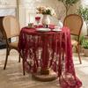 French Style Lace Table Cloth Elegant Floral Embroidered Table Cover Vintage Tablecloth for Wedding Garden Dining Table Decor