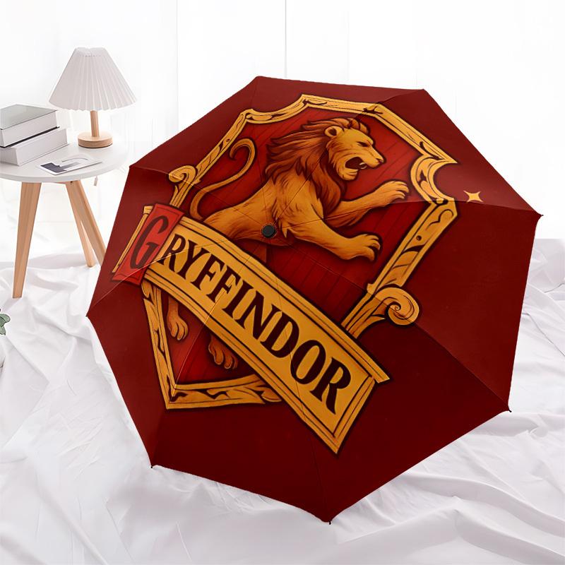 1pc Gryffindor, Hogwarts Automatic Folding Umbrella - Sturdy 8-Rib Polyester Canopy,Sun-Defying Travel Companion yy251023159