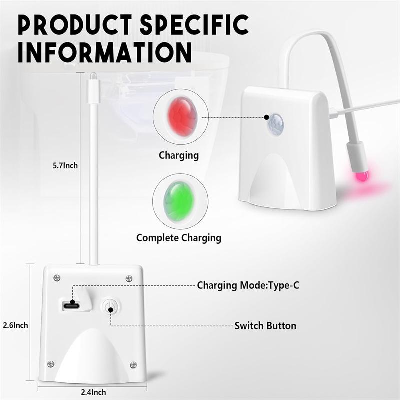 Toilet Nights Lights Changing Motion Sensor Activated Led Projection Nightlight Usb Rechargeable Toilet Bowl Light