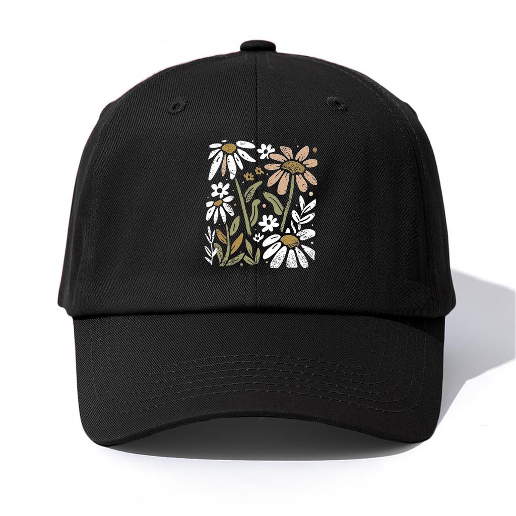 1pc Flowers Print Baseball Cap for Adults Minimalist Retro Style Casual Soft Adjustable Dad Hat Perfect As Gift