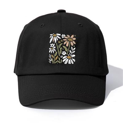 1pc Flowers Print Baseball Cap for Adults Minimalist Retro Style Casual Soft Adjustable Dad Hat Perfect As Gift