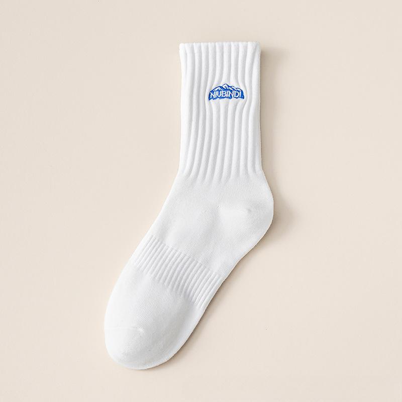 5 Pairs of Men's Autumn Anti Odor and Sweat Absorbing Sports Basketball Mid Top Socks