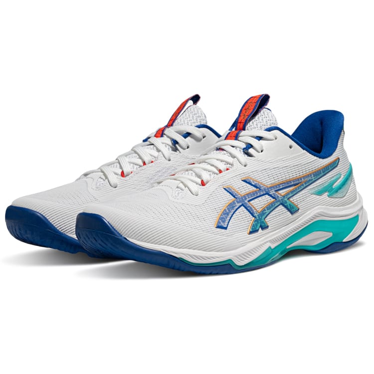 Asics NETBURNER BALLISTIC FF 4 Low Top Training Shoes Unisex White Blue 1051A096-960