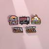 Colorful Whimsical Short Phrase Coffee Alloy Brooch With Unique Skull Design Perfect For Casual And Outfits Stylish