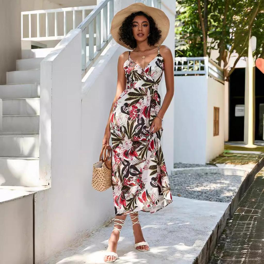 2025 New Women's Fashion Elegant Dress Spring and Summer Printed Slim Waist Trend Loose and Comfortable Dress