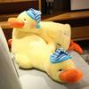 110cm Giant Lazy Yellow Duck Plush Toys Fluffy Sleep Pillow Cute Animal Stuffed Swan Goose Soft Dolls Floor Mat Kids Girls Gift