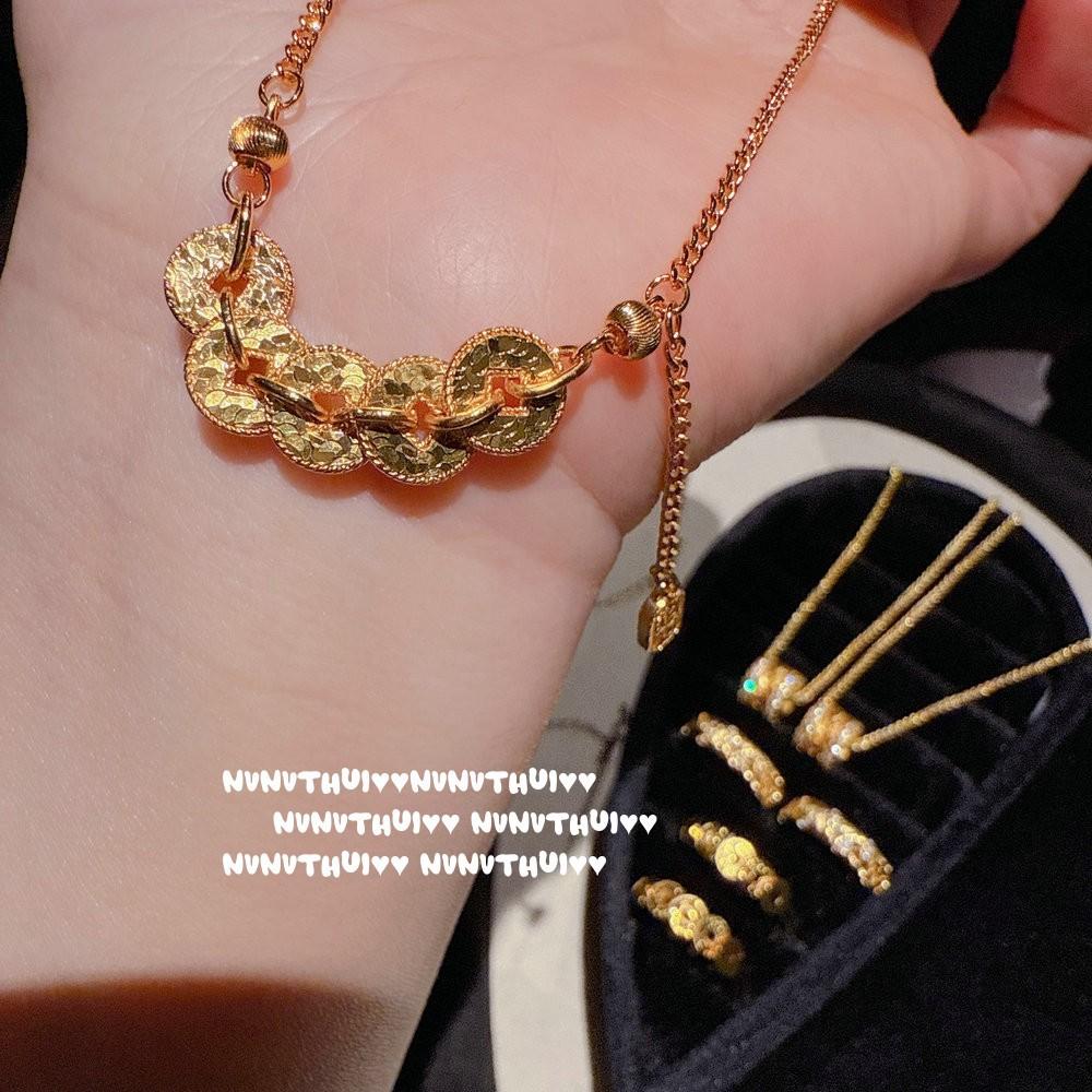 Ancient Flower Silk Snail, Broken Ice Ice Five Emperors Money Retro National Style Bracelet, New Chinese Style, Wheat Ear Passepartout Necklace