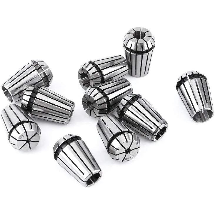 10pcs ER20 Spring Steel Collet Set Spring Collet Chuck for CNC Workholding Engraving Milling Lathe Tool 3mm, 1/8"/4mm/5mm/6mm, 1/4", 8mm, 10mm, 12mm,