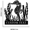 Metal Seahorse Wall Art Nautical Ocean Beach Decor Steel Marine Life Sign