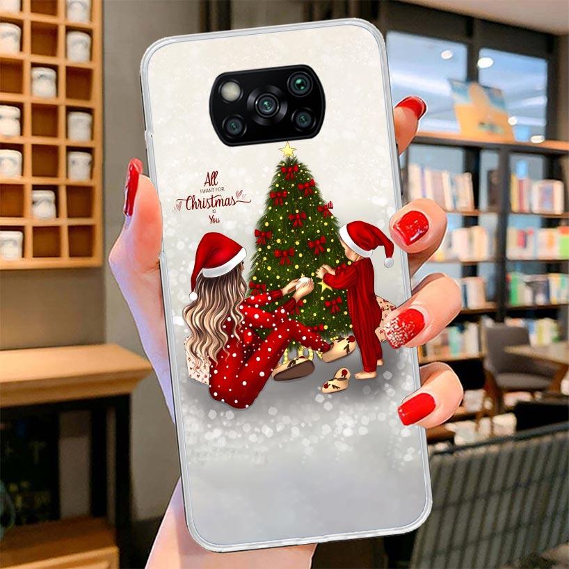 Christmas Girls Tree Gift Cover Phone Case For Xiaomi Poco F7 Ultra X7 X6 X5 Pro M7 Redmi 15C 15 13C 13 12C 12 10C 10 9A 9C 9T 9