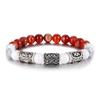Norský Viking Runový Náramek z Přírodního Kamene pro Muže 8mm Lávový Obsidián Tyrkysové Korálky Přívěsky Náramky Šťastný Amulet Šperky Dárek