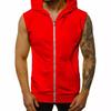 Men's Summer Slim Fashion Fitness Sports Sleeveless Vest Hooded Cardigan Jacket