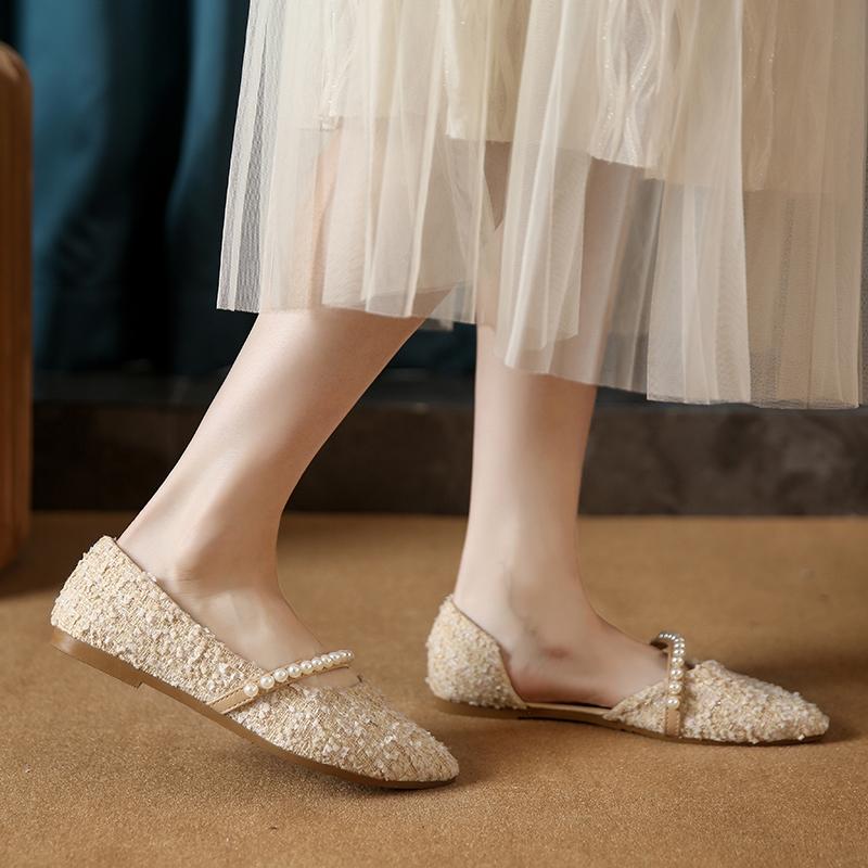 2025 Spring Summer Pointed Flat Single Shoes for Women Versatile Gentle Casual Simple Comfortable Elegant Women's Shoes