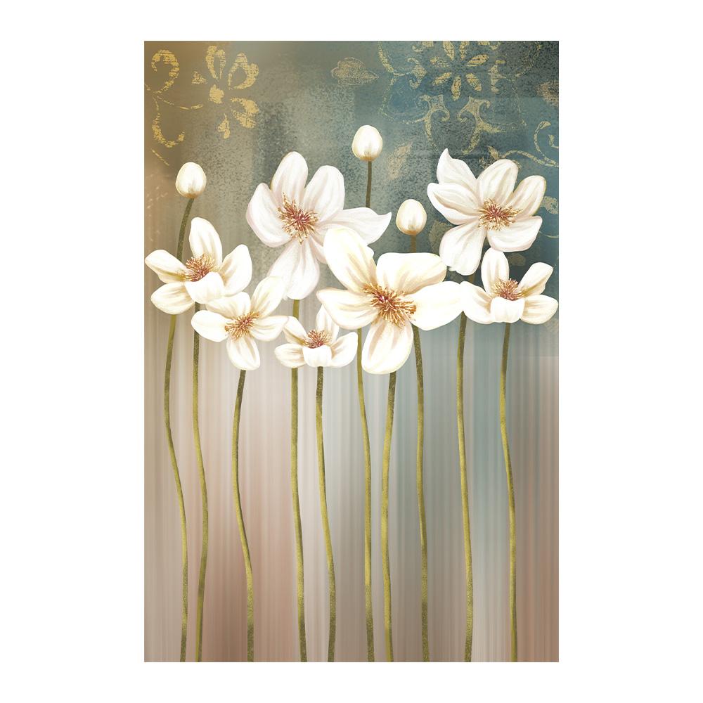 Abstract Golden Blue Flowers Nordic Poster Modern Wall Art Print Canvas Painting Wall Pictures For Living Room Decoration