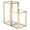 Glass Storage Container Garden Polygonal Column Golden Brass Bar Welding Flower Room Box