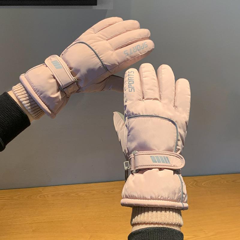 Waterproof Ski Gloves Women Winter Thick Fleece Thermal Mittens Windproof Touchscreen Outdoor Cycling Sport Gloves