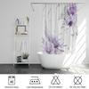 Rideau de douche floral violet gris fleur Ensemble de rideaux de salle de bain Rideau de douche rustique ferme bohème avec crochet