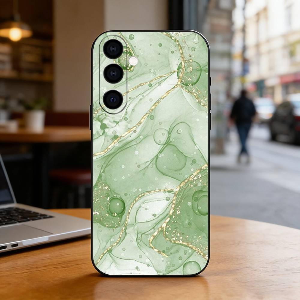 Marble Pattern Phone Case For Samsung Galaxy A73,A72,A71,A70,A53,A52,A51,Soft Silicone Black Cover