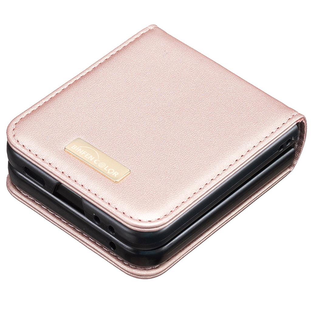 BINFEN COLOR R20 For Samsung Galaxy Z Flip6 5G/Z Flip5 5G Case PU Leather+PC Phone Cover