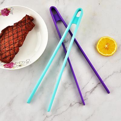 Rutschfeste Silikonzange Brot Lebensmittel Grillzange Langer Griff Steakklemme Heimküche Kochwerkzeuge