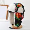 Ethnic Warm Hat Trapper Hat Stylish Floral Caps Warm Hat Ushanka Hat for Outdoor Winter Mask for Skiing Camping Hiking