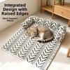 Washable Dog Sofa Cushion Thick Plush Cat Sleeping Pad Durable Striped Plush Dog Mat All Seasons