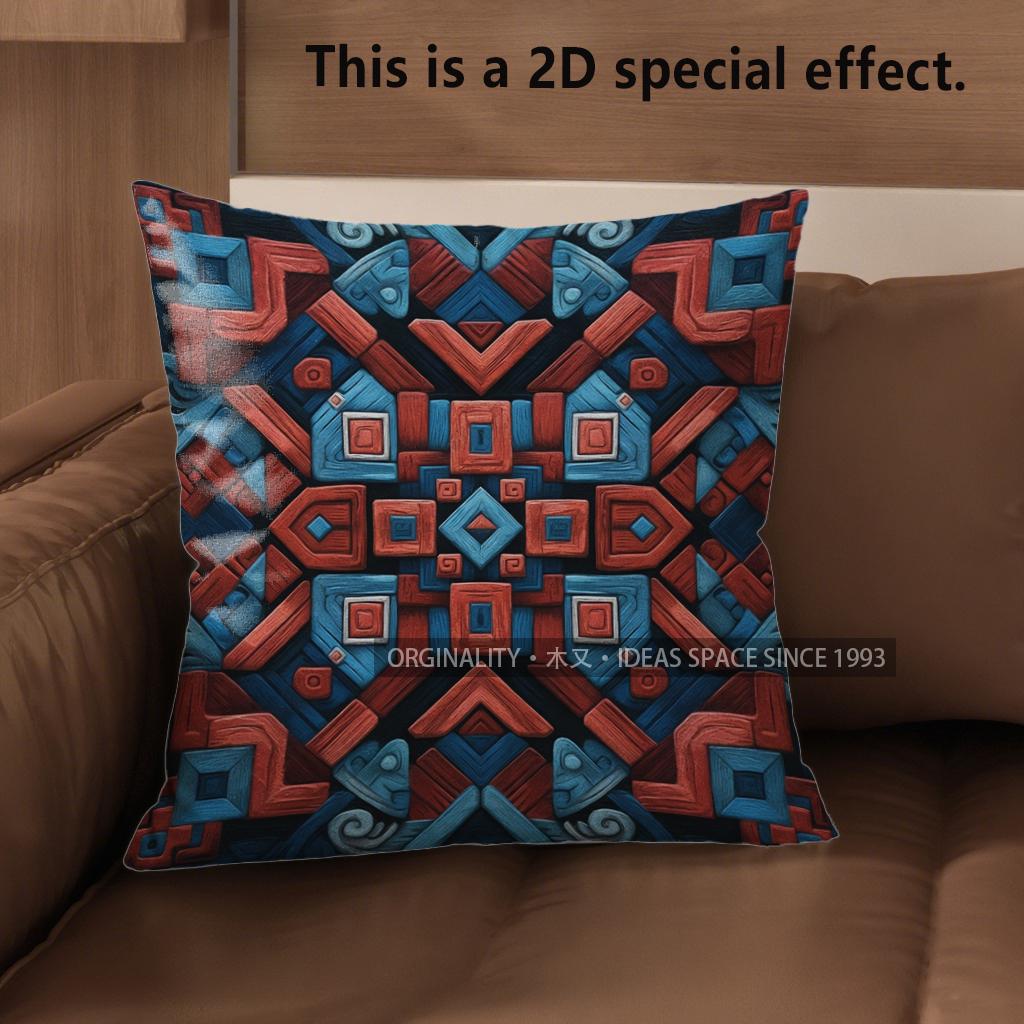 2D Bohemian Aztec Geometric Throw Pillow Covers Pattern Cushion Cover Suitable For Sofa Bedroom Car Pillow Cover