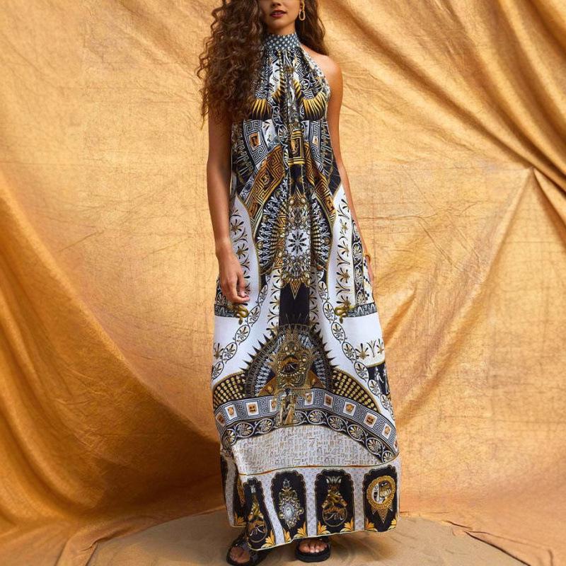 European & American 2025 French Retro Slimming Waist Hepburn Style Long Dress