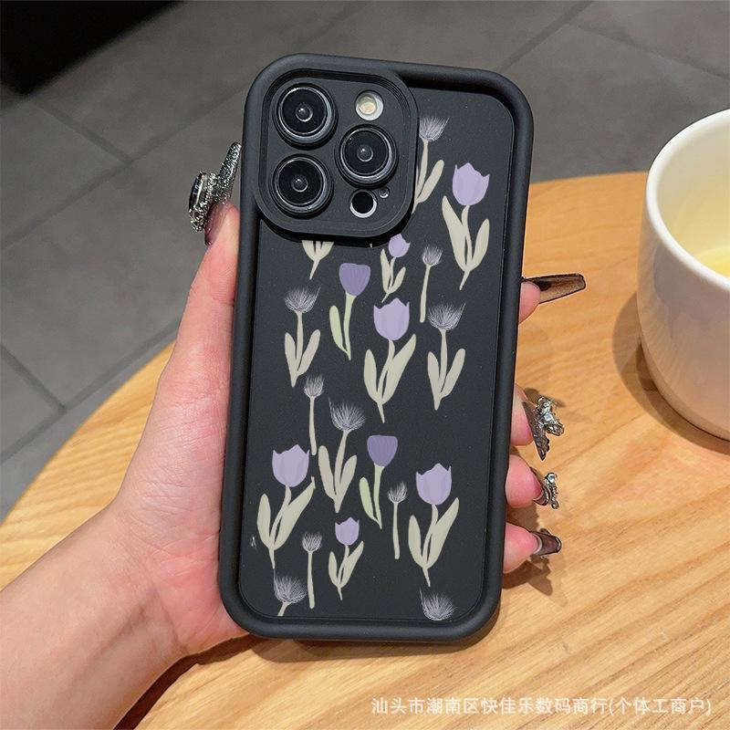 Literary painting small floral flower for iPhone11/12/13/14/15/16PRO MAX mobile phone case