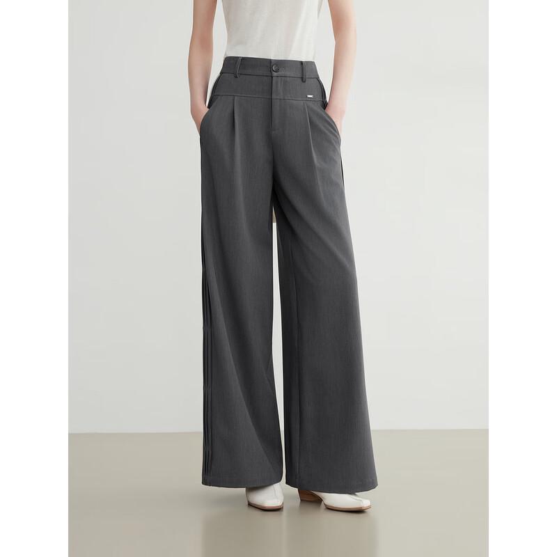 

ELLE Women s High-Waist Wide-Leg Drape Trousers S