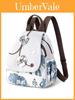 Ethnic Style Handwoven Canvas Backpack With Elephant Embroidery For Casual Travel And Students
