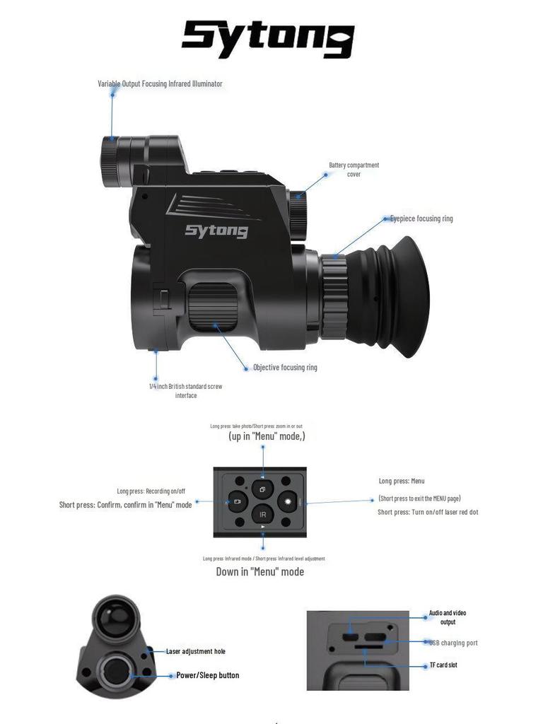 SYTONG HT-66 Night Vision Device: Infrared, Digital, HD, WiFi, Day/Night Dual-Use for Outdoor Photo & Video.