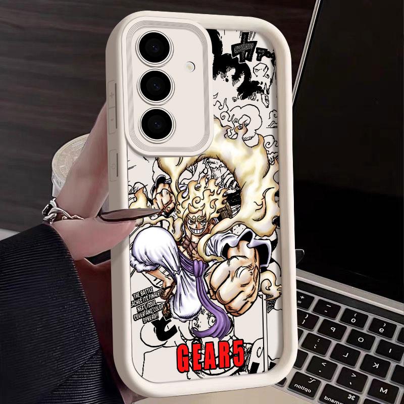 Ones Pieces Nika Phone Case For Samsung S26 S25 S24 S23 S21 S20 Ultra Monkey D Luffy Sun God For Galaxy S25 24 FE S26 Plus Cover