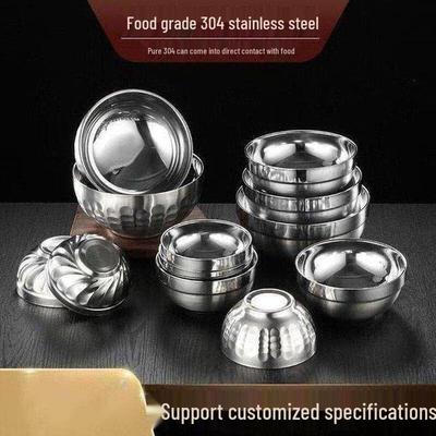 Liliu 304 Double-Layer Insulated Lily Stainless Steel Bowl
