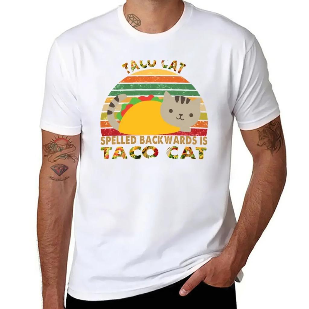TACO CAT SPELLED BACKWARDS IS TACO CAT CINCO DE MAYO MEXICAN GIFTS T-Shirt New Edition Mens Graphic T-shirts Hip Hop