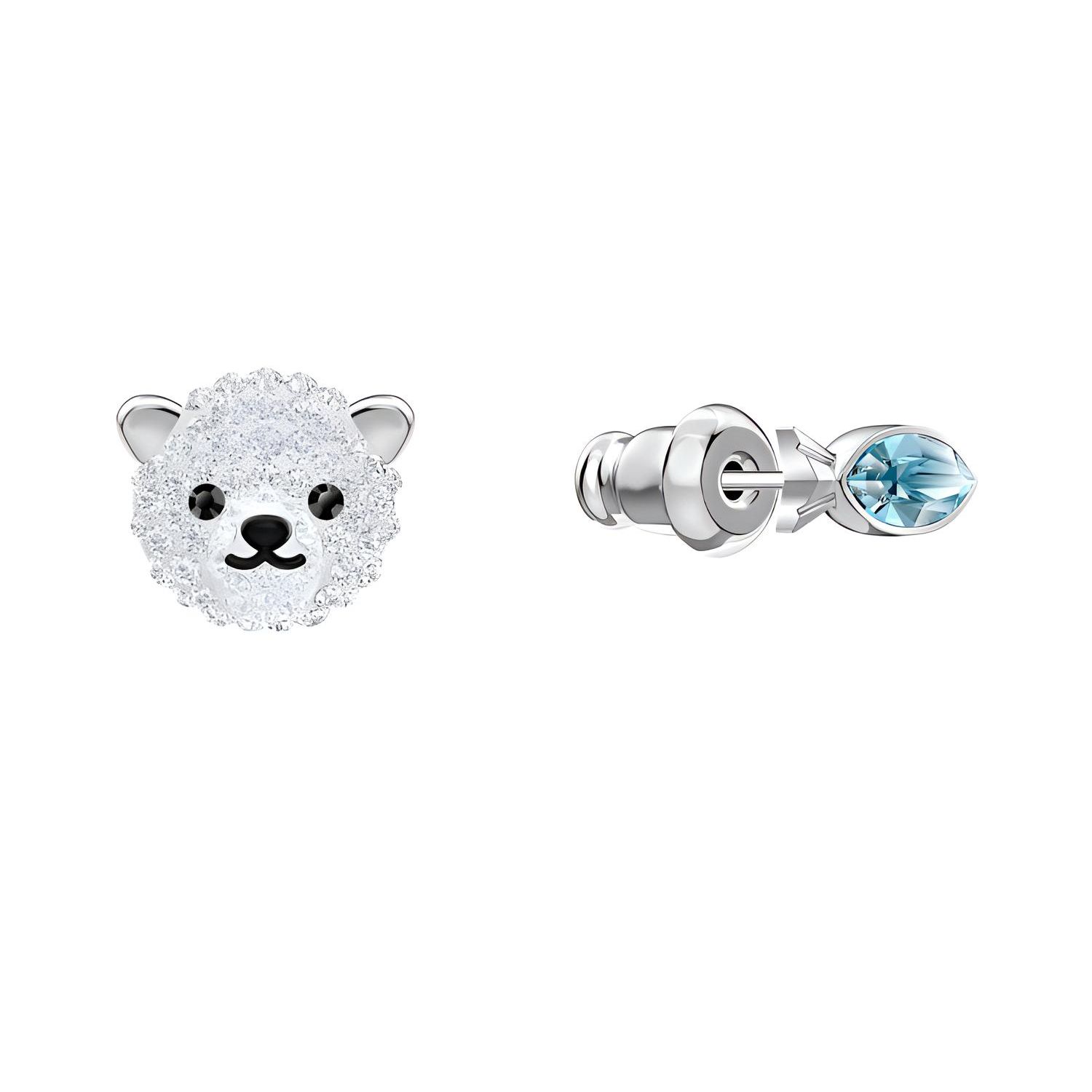 

Swarovski Polar Bear Asymmetrical Earrings Women earrings 5488192 Silver