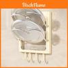 Kitchen Wall Mount Pot Lid Rack With Multilayer Storage For Home Cooking